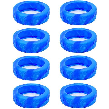 8pcs Luggage Wheels Protector Cover DIY Colorful Silicone Trolley Case Silent Caster Sleeve Reduce Noise Suitcase Wheels Cover Color Light Blue And Deep Blue