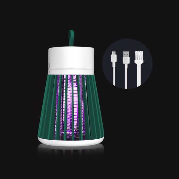 Mosquito Killer Lamp Fly Zapper Bug Mozzie Insect Deterrent Repellent Catcher Trap LED Light Rechargeable Battery Electric Portable USB Green