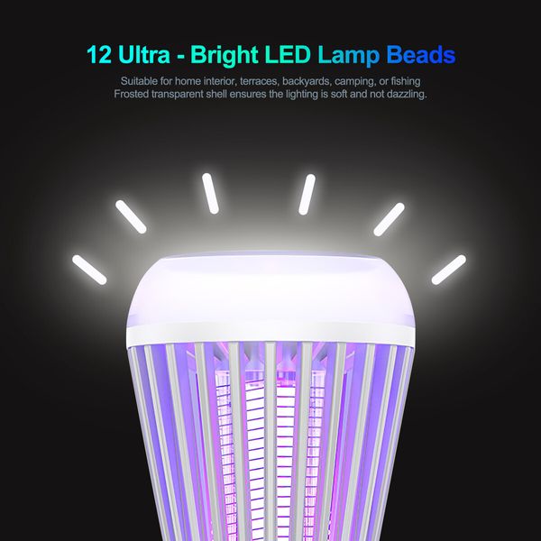 Mosquito Killer Lamp Bug Fly Zapper Repellent Insect Mozzie Deterrent Catcher Trap LED Light Rechargeable Battery Electric Portable Waterproof USB