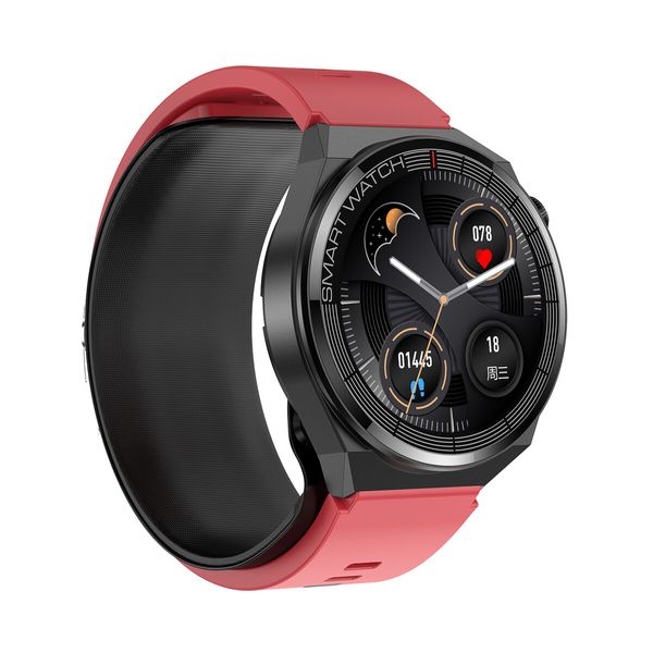 Newest Smart Watch Heart Rate Blood Sugar Blood Pressure Uric Acid Blood Lipid Body Temperature Monitoring Remote Care Sports Watch  Color Red