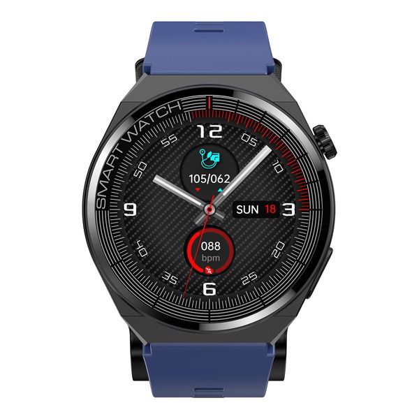 Newest Smart Watch Heart Rate Blood Sugar Blood Pressure Uric Acid Blood Lipid Body Temperature Monitoring Remote Care Sports Watch  Color Blue