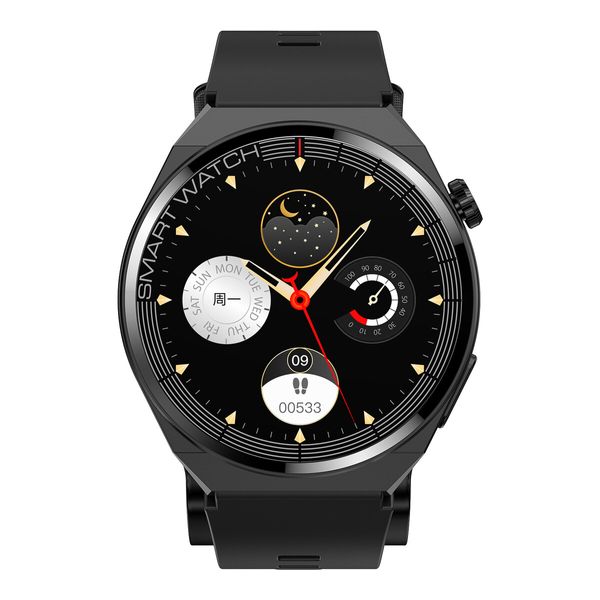 Newest Smart Watch Heart Rate Blood Sugar Blood Pressure Uric Acid Blood Lipid Body Temperature Monitoring Remote Care Sports Watch  Color Black