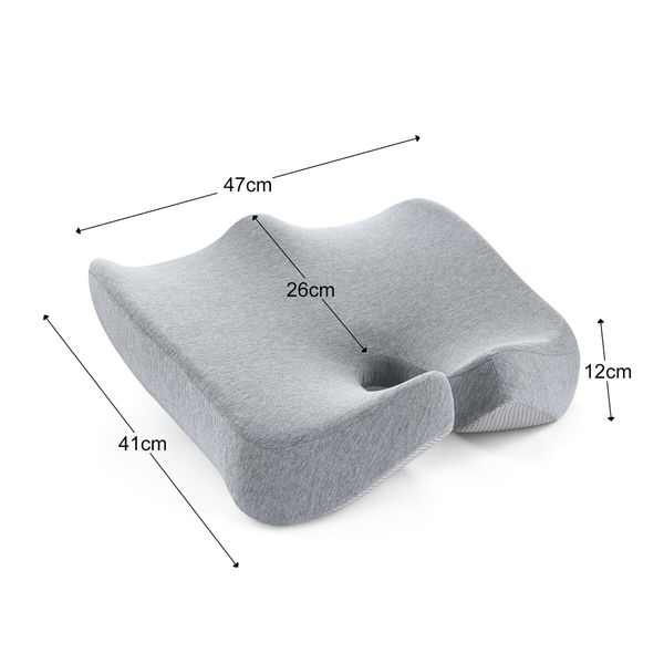 Memory Foam Seat Cushion Chair Seating Sitting Sit Upright Pillow for Car Wheelchair Kitchen Dining Gaming Home Office Truck Grey