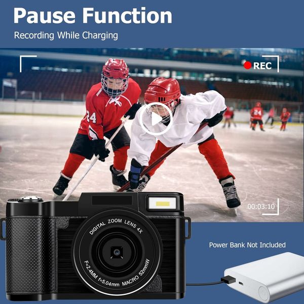 Digital Camera for Photography FHD 2.7K 30MP Vlogging Camera,Point and Shoot Cameras with 3 Inch 180 Degree Flip Screen,32GB TF Card Portable Small Camera for Teens Kids Seniors