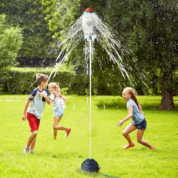 Rocket Toy, Outdoor Yard Sprinkler, Summer Toy | Flight altitude water pressure control | Water Spray Toys for Kids Ages 3+ and Up (White)