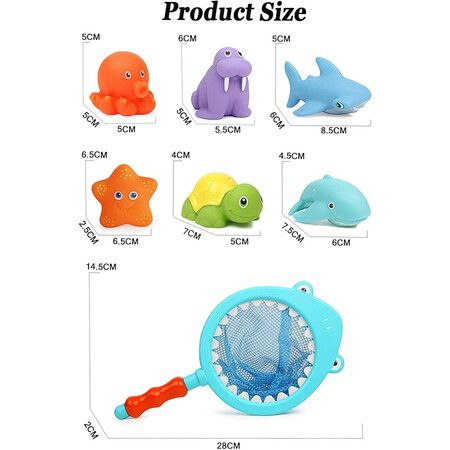 Bath Toy Water Spray Floating Animals Bath Pool Accessory Shark Fishing Game for Kids