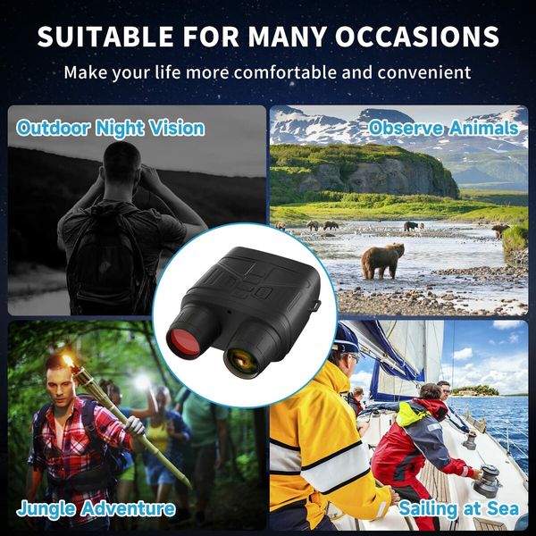 Night Vision Goggles 4K Night Vision Binoculars for Adults 3'' Large Screen Binoculars can Save Photo Video with 32GB Memory Card