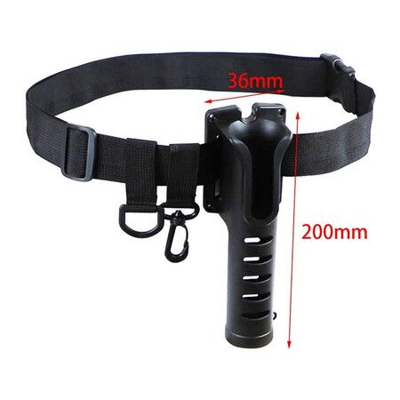 Waist Fishing Rod Holder Fishing Pole Holder Belt Adjustable Universal Durable Wading Belt Pole Inserter for Kayak Casting Reel Fly Fishing (Black)