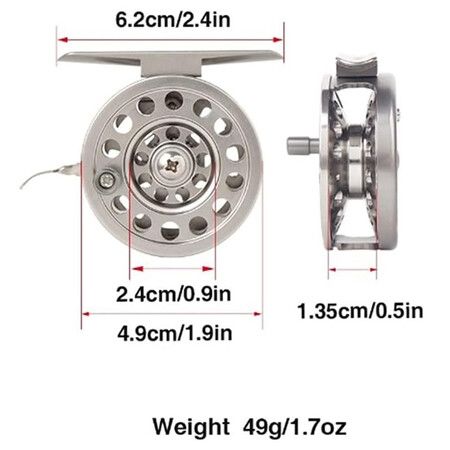 Fly Fishing Wheel, Fishing Reel Fly Aluminum Ice Fishing Reel 50mm Right Hand