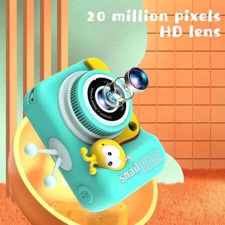 Kids Camera HD 1080P Children Sports Camera 2.0 Inch IPS Screen Dual Camera Mini Camera Christmas Birthday Gifts For 3-12 Boys Girls Color Yellow