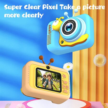 Kids Camera HD 1080P Children Sports Camera 2.0 Inch IPS Screen Dual Camera Mini Camera Christmas Birthday Gifts For 3-12 Boys Girls Color Pink