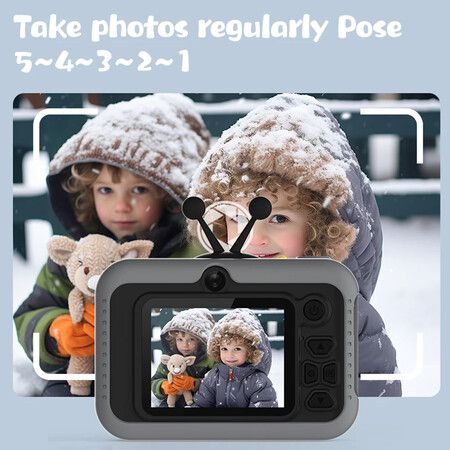 Kids Camera HD 1080P Children Sports Camera 2.0 Inch IPS Screen Dual Camera Mini Camera Christmas Birthday Gifts For 3-12 Boys Girls Color Green