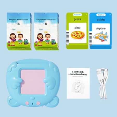 ENGLISH Talking 510 Flash Cards Speech Therapy and Travel Toys for Kids, Autism Reading Machine, Preschool Educational Montessori Toys, Learning Animals