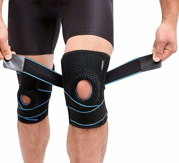 BLue - Knee Brace with Side Stabilizers & Patella Gel Pads for Knee Support(1 pack)