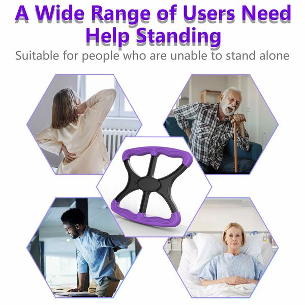 Purple - Lift Assists Standing Aid-Handicap Bar with No-Slip Grip Handles, Portable Lift Aid to Transfer Elderly, Senior, Patient or Disabled Assists