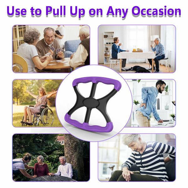 Purple - Lift Assists Standing Aid-Handicap Bar with No-Slip Grip Handles, Portable Lift Aid to Transfer Elderly, Senior, Patient or Disabled Assists