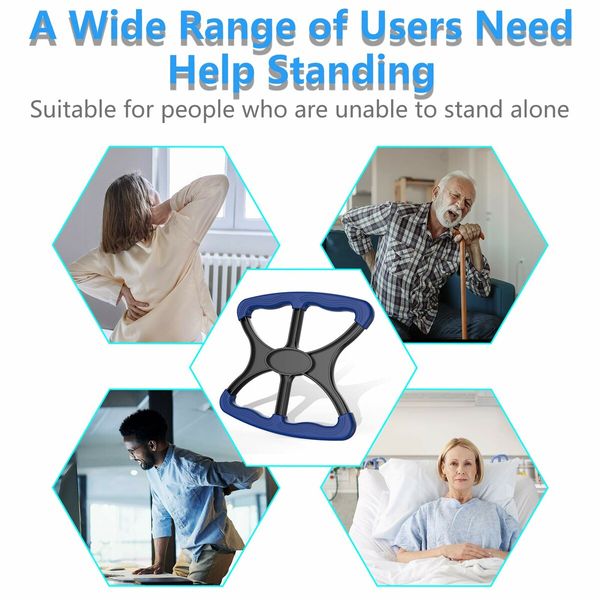 BLue - Lift Assists Standing Aid-Handicap Bar with No-Slip Grip Handles, Portable Lift Aid to Transfer Elderly, Senior, Patient or Disabled Assists