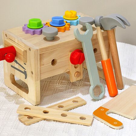 Wooden Tool Set for Kids, 29 Piece Construction Tool Set, STEM Educational Toy, Toddler Toys, Toddler Toys, Toys for 4+ Year Olds