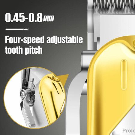 Electric Hair Trimmer Barber Cordless Full Set And Trimmer Set  Rechargeable Hair Beard LED Display for Men(Gold)