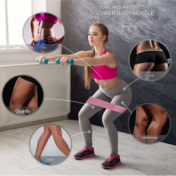 3 in 1 Exercise Kit with Mattress Bar Hip Thrust Anklets Exercise Weight Elastic Bands Resistance for Exercises Fitness Pink