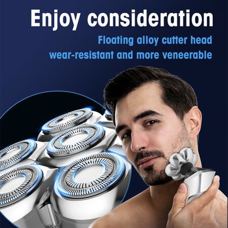 5-in-1 Waterproof Hair Head Beard Electric Razor For Men USB Rechargeable Mini Portable Electric Shaver Hair Trimmer