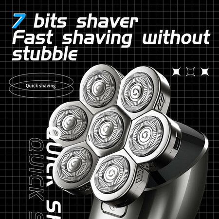 7- Head Shavers 5-in-1 Electric Head Razors for Men Shaver Rechargeable  Electric Portable Travel Shaver Hair Trimmer