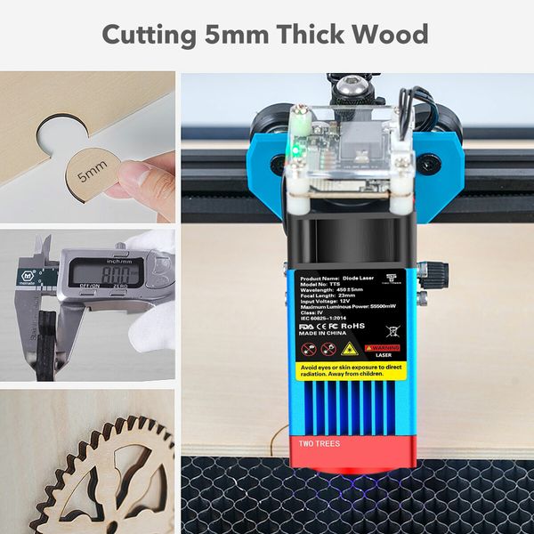 Laser Engraver Cutter Engraving Cutting Machine for Wood Acrylic Paper Leather Etching Marking Etcher 40W High Precision