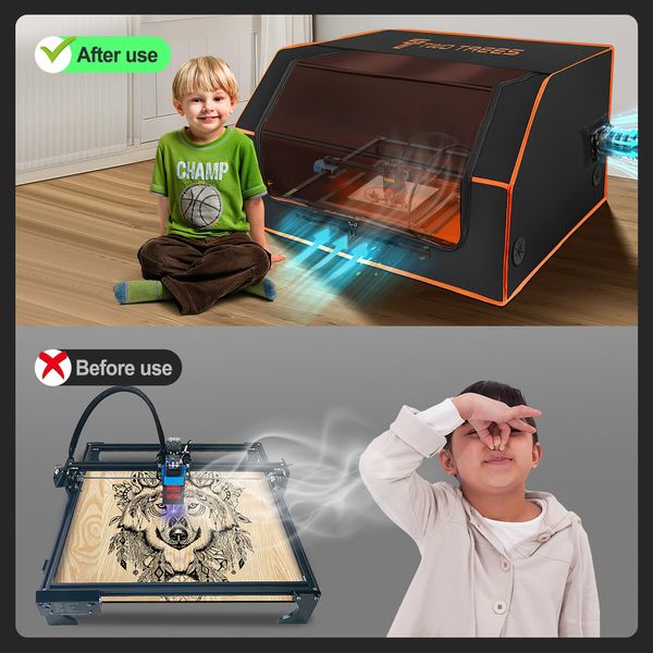 Laser Engraver Enclosure Cutter Protective Cover With Vent Eye Protection Against Smoke And Odor 700x720x400mm