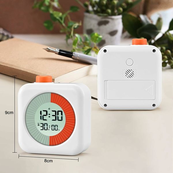 Digital Visual Timer, 60 Minute Countdown Timer for Kids and Adults for Home Kitchen White