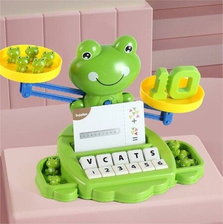 Frog English English Toy Set,Balance Counting Math Toy with Matching Letter Spelling Games，Math & Cards Learning Preschool Educational Game，Gift