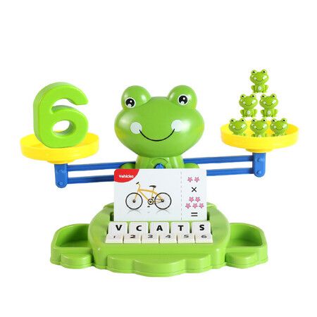 Frog English English Toy Set,Balance Counting Math Toy with Matching Letter Spelling Games，Math & Cards Learning Preschool Educational Game，Gift