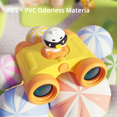 8x25 HD Optical Glasses Binocular 8X Zoom Magnification for Kids Telescope Gift Toys Adjustable Pupil Distance(Yellow)