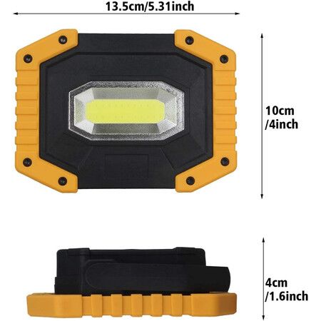 30W 2000LM COB LED Work Light, Rechargeable Portable Waterproof Super Bright Battery Powered Job Site Lighting, Built-in Power Bank for Outdoor Camping Hiking (Pack of 2)