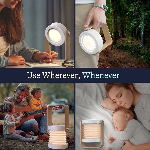 Rechargeable LED Lamp, 2000mAh Dimmable Multifunctional Portable Light, Bedside Lamp for Bedroom Living Room Outdoor Office Camping