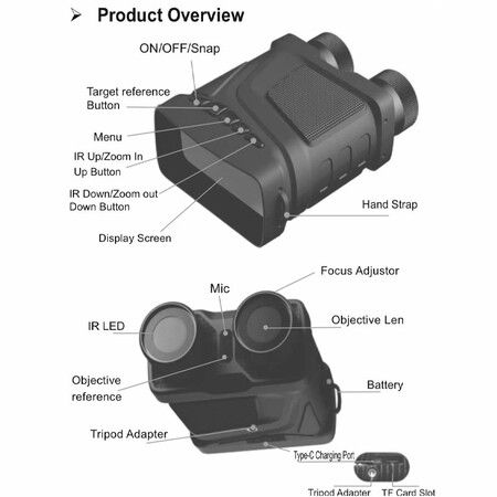 Binoculars Night Vision Goggles Infrared 1080P 5X Digital Zoom Hunting Telescope Outdoor Day Night Dual Use