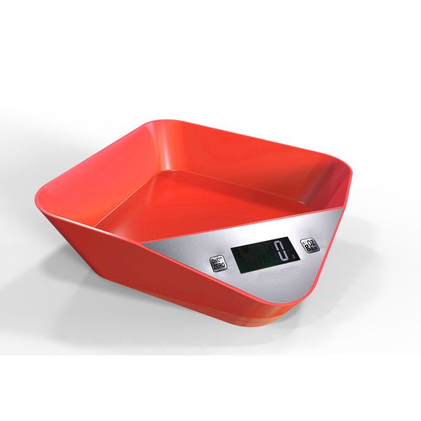 Digital Kitchen Food Scale Multifunction Electronic Food Scales with Removable Bowl Max 11lb/5kg(Red)