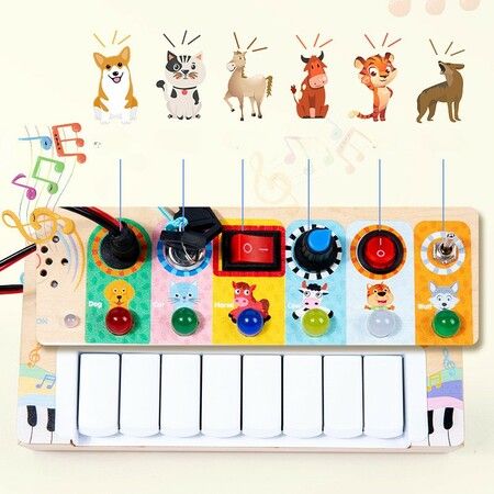 Piano with LED Lights Children's Electronic  Switch Busy Board, Hearing Exercise, Music Enlightenment Montessori Educational Toy