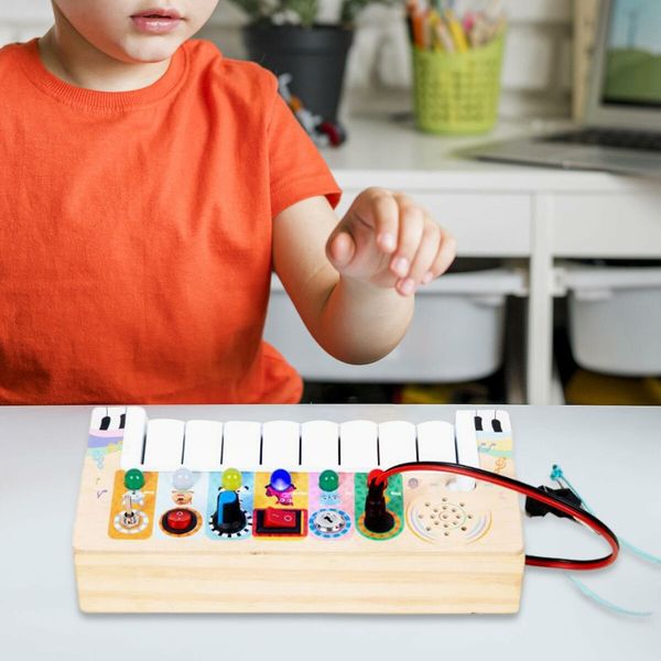 Piano with LED Lights Children's Electronic  Switch Busy Board, Hearing Exercise, Music Enlightenment Montessori Educational Toy