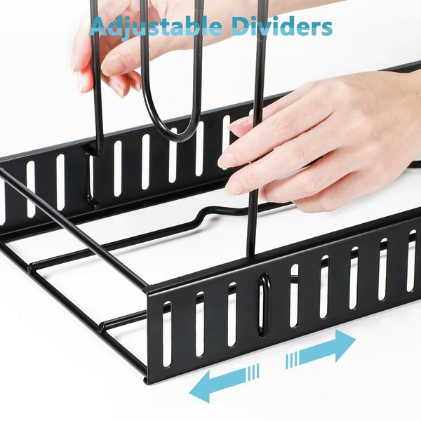 Pots and Pans Organizer for Cabinet, 8 Tier Pot Rack with 3 DIY Methods, Adjustable Pan Organizer Rack for Cabinet, Pot Organizer for Kitchen Organizers