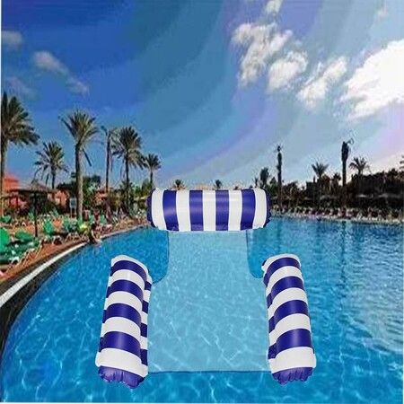 Water Lounger Pool Chair Lounge, Inflatable Pool Float 130 x 122 cm Blue