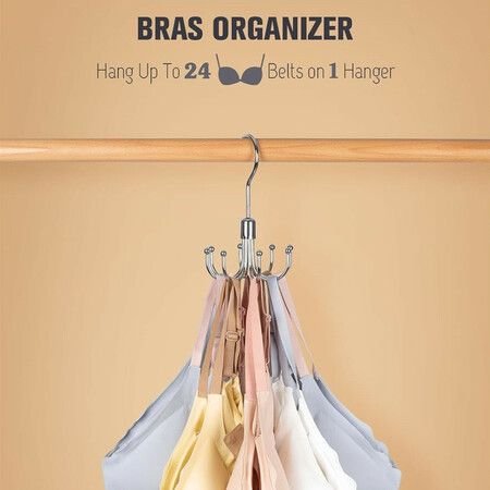 2 Pack Belt Hanger Closet Accessories Organizer 24 Storage Capacity, Hanging Holder Storage Hook for Belt, Tank Top Tie Clothes Bags Hats