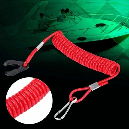 Outboard Engine Ignition Rope, 1 Pcs Plastic Engine Stop Switch Key Lanyard, Boat Engine Emergency Stop Switch Safety Lanyard Cord Replacement