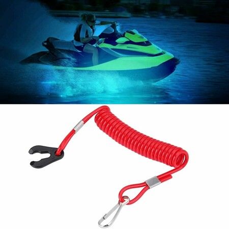 Outboard Engine Ignition Rope, 1 Pcs Plastic Engine Stop Switch Key Lanyard, Boat Engine Emergency Stop Switch Safety Lanyard Cord Replacement