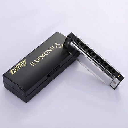 East top Harmonica, C Key Blues Harmonica for Beginners and Adults, 10 Holes Mouth Organ Blues Harp Diatonic Harmonica for For Kids Christmas' Gift