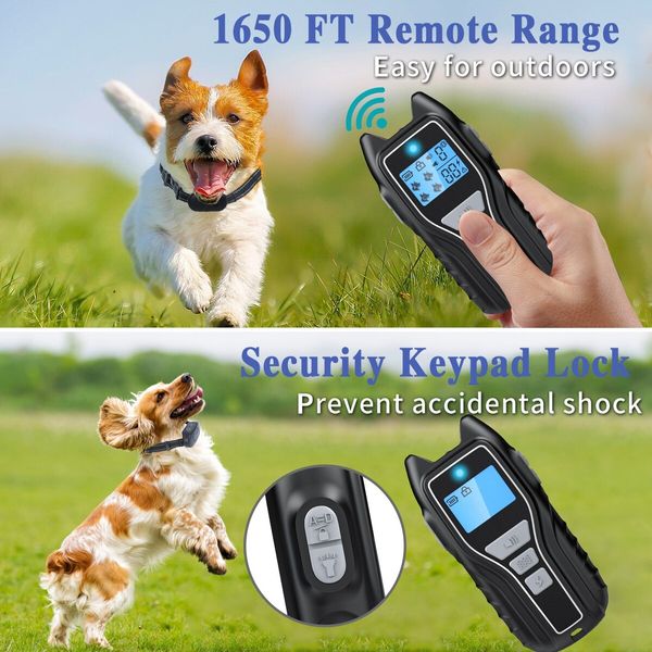 Remote Control Dog Training Collar,Waterproof Rechargeable Electric Shock Collar for Small Medium Large Dogs 15-150lbs with Flashlight Beep Vibration Modes