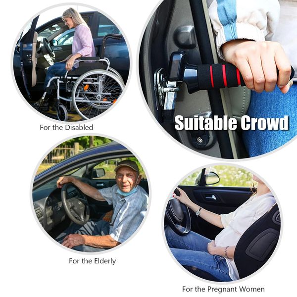 Car Door Handle Assist Bar Non-Slip Elderly Vehicle Standing Support Safety Hammer Mobility Aid Window Breaker Car Accessories