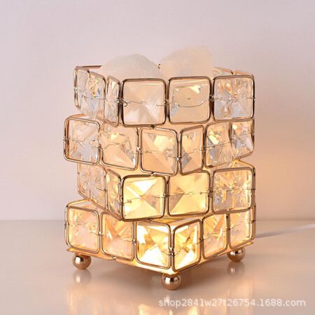 Bedside Lamp Crystal Salt Lamp Crystal Table Lamps Desk Bedside Led Bedroom Decoration Night Lights Girl Birthday Gift Home Art Table Lamp