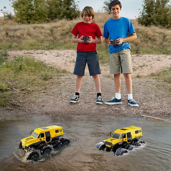 Remote Control Car, 8WD Offroad Waterproof RC Trucks, 1:12 RC Cars for Kids Ages 8-12, 2.4GHz All Terrain RC Drift Cars for Adults (Yellow)