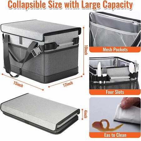 Foldable Outdoor Picnic Bag Tableware Storage Box For BBQ Large Capacity Waterproof Insulation Cooler Bags Camping Bags