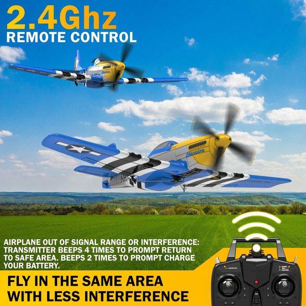 Remote Control Aircraft Plane,RC Plane with 3 Modes That Easy to Control,One-Key U-Turn Easy Control (Blue)